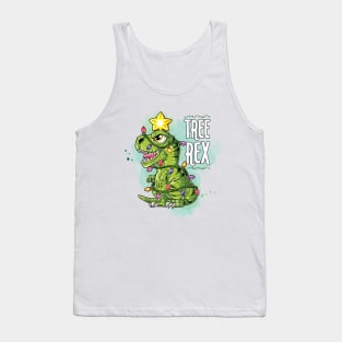 T-Rex Holiday Tree Tank Top